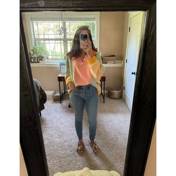 FREE PEOPLE Sidewalk Sweatshirt in Sunrise Combo Size X-Small - Picture 12 of 13